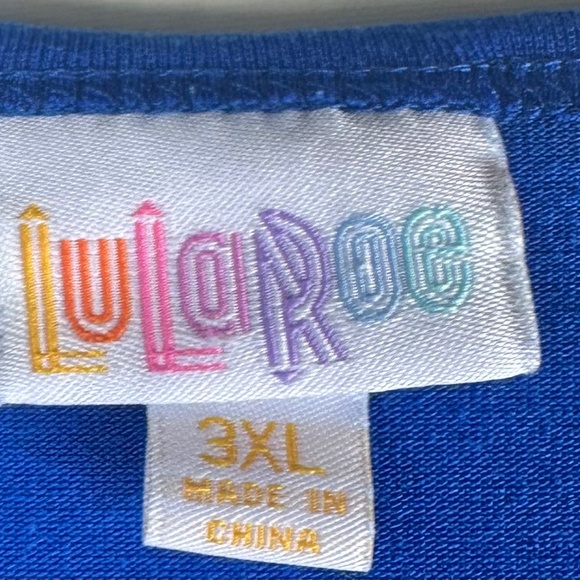 LulaRoe Irma Top Tunic Shirt Tee Sz 3XL 3X 22 24 Cobalt Royal Blue Solid Flowy - Picture 4 of 5